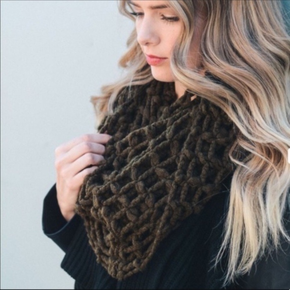 ***Finally Here!*** Olive Net Infinity Scarf